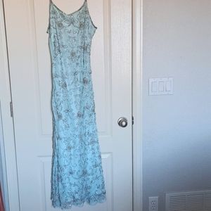 Beaded Spaghetti strap evening dress